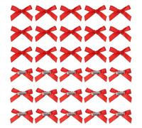 sourcing map Mini Bow Hair Clip Small Cute Bowknot Ribbon Colorful Satin Tiny Bows Clips Pins Barrettes Hair Accessories for Girls Women Girlfriend(Pack of 50, Red)