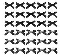 sourcing map Mini Bow Hair Clip Small Cute Bowknot Ribbon Colorful Satin Tiny Bows Clips Pins Barrettes Hair Accessories for Girls Women Girlfriend (Pack of 30, Black)