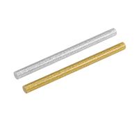 sourcing map Mini Hot Glue Gun Sticks 32pcs 4-inch x 0.27-inch Glitter Silver/Glitter Gold for DIY Craft Making