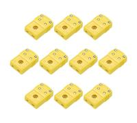 sourcing map Mini K Type Thermocouple Wire Connectors Female Plug Adapter High Temperature 220°C(428°F) for Thermocouple Sensor Probe Yellow 10pcs