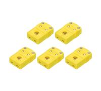 sourcing map Mini K Type Thermocouple Wire Connectors Female Plug Adapter High Temperature 220°C(428°F) for Thermocouple Sensor Probe Yellow 5pcs
