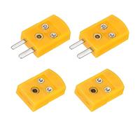 sourcing map Mini K Type Thermocouple Wire Connectors Male Female Plug Adapter High Temperature 120°C(248°F) for Thermocouple Sensor Probe Orange 2 Set