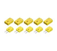 sourcing map Mini K Type Thermocouple Wire Connectors Male Female Plug Adapter High Temperature 220°C(428°F) for Thermocouple Sensor Probe Green 5 Set