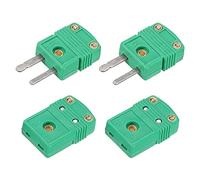 sourcing map Mini K Type Thermocouple Wire Connectors Male Female Plug Adapter High Temperature 220°C(428°F) for Thermocouple Sensor Probe Green 2 Set