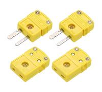 sourcing map Mini K Type Thermocouple Wire Connectors Male Female Plug Adapter High Temperature 220°C(428°F) for Thermocouple Sensor Probe Yellow 2Set