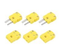 sourcing map Mini K Type Thermocouple Wire Connectors Male Female Plug Adapter High Temperature 220°C(428°F) for Thermocouple Sensor Probe Yellow 3Set