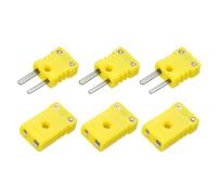 sourcing map Mini K Type Thermocouple Wire Connectors Male Female Plug Adapter High Temperature 220°C(428°F) for Thermocouple Sensor Probe Yellow 3 Set