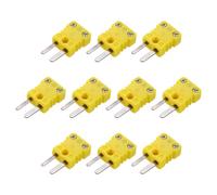 sourcing map Mini K Type Thermocouple Wire Connectors Male Plug Adapter High Temperature 120°C(248°F) for Thermocouple Sensor Probe Yellow 10pcs