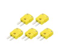 sourcing map Mini K Type Thermocouple Wire Connectors Male Plug Adapter High Temperature 220°C(428°F) for Thermocouple Sensor Probe Yellow 5pcs