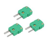 sourcing map Mini K Type Thermocouple Wire Connectors Male Plug Adapter High Temperature 220°C(428°F) for Thermocouple Sensor Probe Green 3pcs