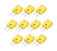 sourcing map Mini K Type Thermocouple Wire Connectors Male Plug Adapter High Temperature 220°C(428°F) for Thermocouple Sensor Probe Yellow 10pcs