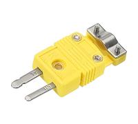 sourcing map Mini K Type Thermocouple Wire Connectors Male Plug Adapter High Temperature 220°C(428°F) with Fixing Clamp for Thermocouple Sensor Probe