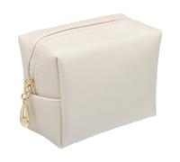 sourcing map Mini Makeup Bags, 4" x 3" PU Waterproof Travel Toiletry Storage Bag Portable Make Up Pouch, Cute Preppy Cosmetic Bag with Zipper for Women (Gold)
