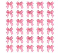 sourcing map Mini Metallic Edge Ribbon Bow. 22x23mm Satin Gold Edge Ribbon Bow Appliques for Crafts DIY Hair Bows Sewing Wedding Party Christmas Decoration, (Pack of 50, Rose Red)