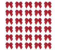 sourcing map Mini Metallic Edge Ribbon Bow. 25x26mm Satin Gold Edge Ribbon Bow Appliques for Crafts DIY Hair Bows Sewing Wedding Party Christmas Decoration, (Pack of 100, Wine Red)