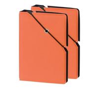 sourcing map Mini Photo Album, 28 Pockets 2 x 3 Photo Album Book Leather Cover with Rubber Band Lock for Fujifilm Instant Mini Camera Kpop Photocard Holder, (Orange), 2 Pcs