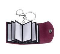 sourcing map Mini Photo Keychain Custom Keychain with Pictures Personalized Leather Mini Photo Album Keychain with 10 Pictures DIY Small Memory Key Ring Picture Book for Family, Dark Brown