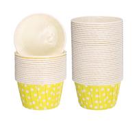 sourcing map Mini Polka Dot Cupcake Liners for Baking Cupcake, 50Pcs Cupcake Muffins Liners Cupcake Holders Paper Greaseproof Wrappers for Wedding, Showers, Gift (Yellow)