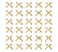 sourcing map Mini Ribbon Bow 1.8 Inch Mini Small Fabric Satin Ribbon Flower Bows for Craft DIY Cake Sewing Wedding Birthday Party Wrapping Christmas Decoration, (Pack of 70, Champagne)