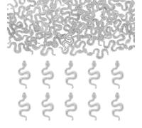 sourcing map Mini Snake Decor, Miniature Halloween Resin Tiny Snake Animals Figurines Perfect for Dollhouse & Landscape & Micro Fairy Garden & DIY Craft Decor(Silver, 200pcs)