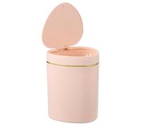 sourcing map Mini Trash Can with Lid, Desktop Small Recycling Bin Cute Trash Can, 2.2L/0.5 Gallon Suitable for Office Bathroom, Kitchen, Living Room, Bedroom, Pink