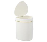 sourcing map Mini Trash Can with Lid, Desktop Small Recycling Bin Cute Trash Can, 2.2L/0.5 Gallon Suitable for Office Bathroom, Kitchen, Living Room, Bedroom, White