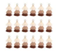 sourcing map Mini Tri-Layered Tassels 1.6" Multi Layers Bohemian Handmade Tassel Bag Charm with Jump Ring for Making Earring Keychain Dreamcatcher DIY Crafts Pack of 25, Beige Brown