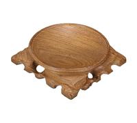 sourcing map Mini Wooden Crystal Ball Stand, 100mm Wood Display Stand Base Round Rosewood Sphere Holder for Secure Display Crystal Ball Sphere Eggs Stone, Red Brown