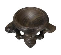 sourcing map Mini Wooden Crystal Ball Stand, 40mm Wood Display Stand Base Round Rosewood Sphere Holder for Secure Display Crystal Ball Sphere Eggs Stone, Black