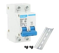 sourcing map Miniature Circuit Breaker Low Voltage AC 32A 400V 2 Pole DIN Rail Installation DZ47-63 C32