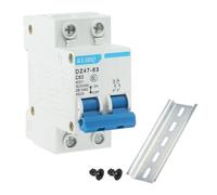 sourcing map Miniature Circuit Breaker Low Voltage AC 63A 400V 2 Pole DIN Rail Installation DZ47-63 C63