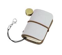 sourcing map Miniature Notebook, 1.9 x 1.3 Vintage Portable Oiled Leather Pocket Tiny Notebooks Pocket Journal for Daily Travel Diary Drawing Writing Keychain Gifts, Coffee