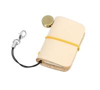 sourcing map Miniature Notebook, 1.9 x 1.3 Vintage Portable Tanned Leather Pocket Tiny Notebooks Pocket Journal for Daily Travel Diary Drawing Writing Keychain Gifts, Primary Color