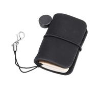 sourcing map Miniature Notebook, 1.9 x 1.3 Vintage Portable Waxed Leather Pocket Tiny Notebooks Pocket Journal for Daily Travel Diary Drawing Writing Keychain Gifts, Black