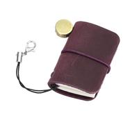 sourcing map Miniature Notebook, 5 x 3cm Vintage Portable Leather Pocket Tiny Notebooks Pocket Journal for Daily Travel Diary Drawing Writing Keychain Gifts, Purple