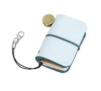 sourcing map Miniature Notebook, 5 x 3cm Vintage Portable Oiled Leather Pocket Tiny Notebooks Pocket Journal for Daily Travel Diary Drawing Writing Keychain Gifts, Sky Blue