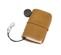 sourcing map Miniature Notebook, 5 x 3cm Vintage Portable Waxed Leather Pocket Tiny Notebooks Pocket Journal for Daily Travel Diary Drawing Writing Keychain Gifts, Beige