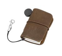 sourcing map Miniature Notebook, 5 x 3cm Vintage Portable Waxed Leather Pocket Tiny Notebooks Pocket Journal for Daily Travel Diary Drawing Writing Keychain Gifts, Green