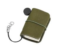 sourcing map Miniature Notebook, 5 x 3cm Vintage Portable Waxed Leather Pocket Tiny Notebooks Pocket Journal for Daily Travel Diary Drawing Writing Keychain Gifts, Dark Green