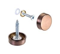 sourcing map Mirror Screws, 16mm/0.63", 10pcs Decorative Cap Fasteners Cover Nails, Wire Drawing, Rose Gold 304 Stainless Steel
