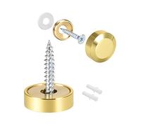 sourcing map Mirror Screws Decorative Cap Cover Nails Polished Gold 18mm 8pcs