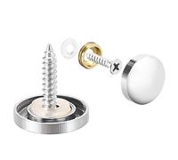 sourcing map Mirror Screws, Decorative Cap Fasteners Cover Nails, Electroplated, Bright Silvery 18mm/0.71" Brass 16pcs