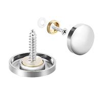 sourcing map Mirror Screws, Decorative Cap Fasteners Cover Nails, Electroplated, Bright Silvery 22mm/0.87" Brass 12pcs