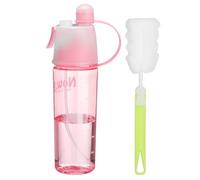 sourcing map Misting Water Bottle 20 oz Leakproof Lightweight 2 in 1 Mist & Sip Sports Water Bottle with Clearing Brush for Sport Gym Camping Travel Cold Drink, Pink
