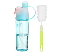 sourcing map Misting Water Bottle 600ml / 20 oz Leakproof Lightweight 2 in 1 Mist & Sip Sports Water Bottle with Clearing Brush for Gym Camping Travel Cold Drinks, Blue