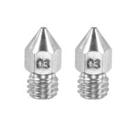 sourcing map MK8 Nozzles 3D Printer Extruder Nozzles, 0.3mm Stainless Steel Nozzle Easy to Replace Smooth Printing High Speed Nozzle for 1.75mm Filament 3D Printers, Pack of 2