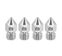 sourcing map MK8 Nozzles 3D Printer Extruder Nozzles, 0.3mm Stainless Steel Nozzle Easy to Replace Smooth Printing High Speed Nozzle for 1.75mm Filament 3D Printers, Pack of 4