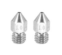 sourcing map MK8 Nozzles 3D Printer Extruder Nozzles, 1mm Stainless Steel Nozzle Easy to Replace Smooth Printing High Speed Nozzle for 1.75mm Filament 3D Printers, Pack of 2