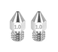 sourcing map MK8 Nozzles 3D Printer Extruder Nozzles, 1mm Stainless Steel Nozzle Easy to Replace Smooth Printing High Speed Nozzle for 3mm Filament 3D Printers, Pack of 2