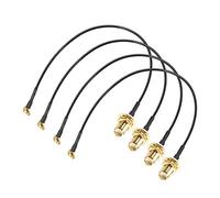 sourcing map MMCX Male Right Angle To RP-SMA Female Bulkhead,Pigtail Antenna Coaxial RF1.37 Cable,RF Coaxial Connector,8inch,4pcs